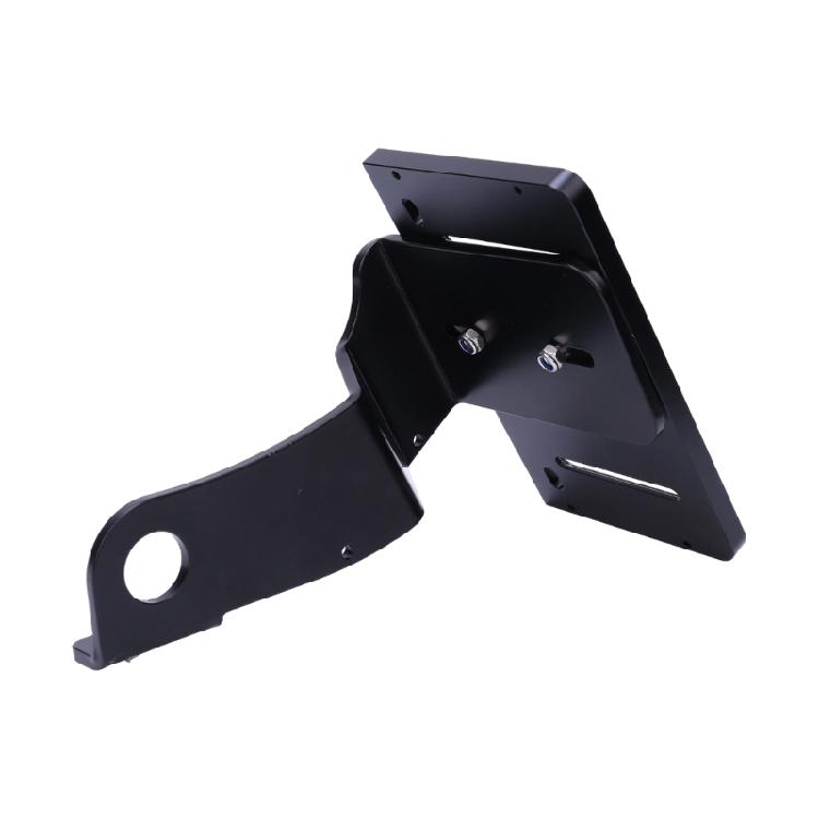 Side Mount Bracket for Motorcycle, Slotted Black Aluminum License Plate Mount with Bolt-On Replacement