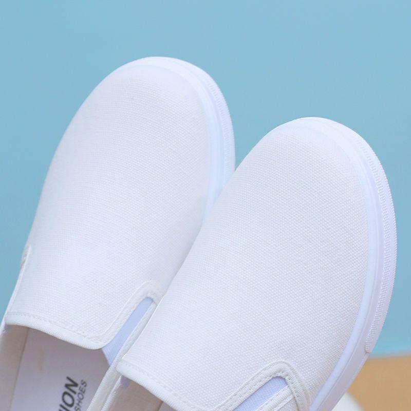 Women's White Non-Slip Slip-On Nursing Flats with Soft Sole