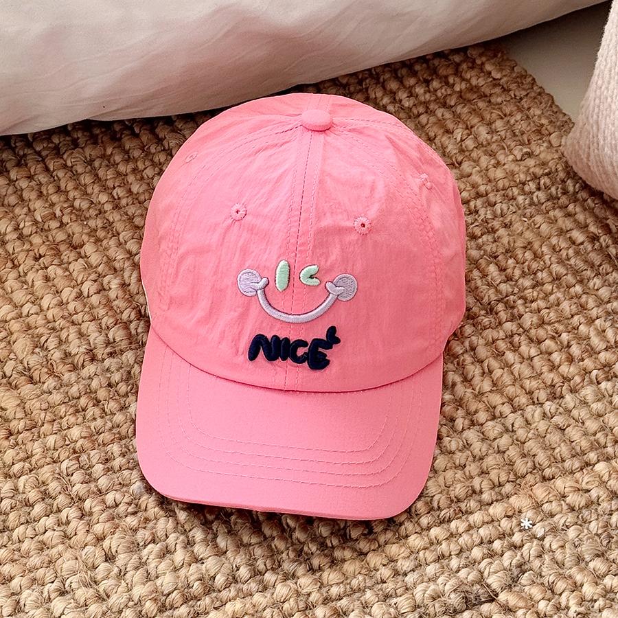 New Kids Quick Dry Baseball Cap Girl Boy Summer Cute Macaroon Color Smile Face Snapback Hat Baby Outdoor Children 3-7 Years