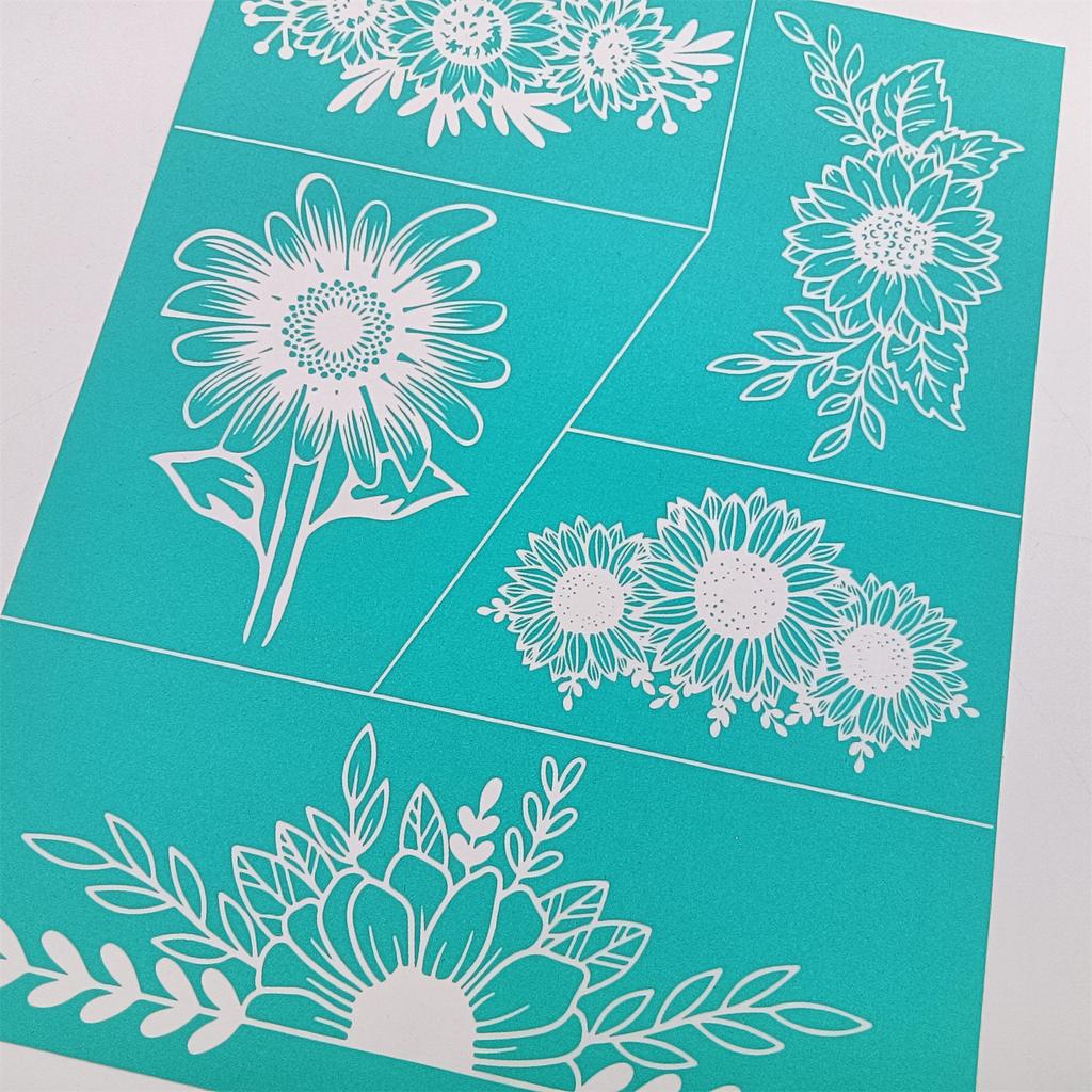 DIY Sítotisk Šablona Květina Tráva Síťovina Přenosy Řemeslná výroba pro malování na dřevěné plátno Taška Domácnost