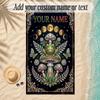 Forest Theme Soft Beach Towel Personalized Custom Name Text Towel Portable for Beach Pool Travel