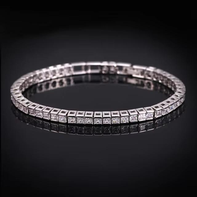 

Pera CZ Tennis Bracelets Silver Color Green Square CZ Chain Bangles for Women Men Hip Hop Bling Homme Fashion Jewelry B124