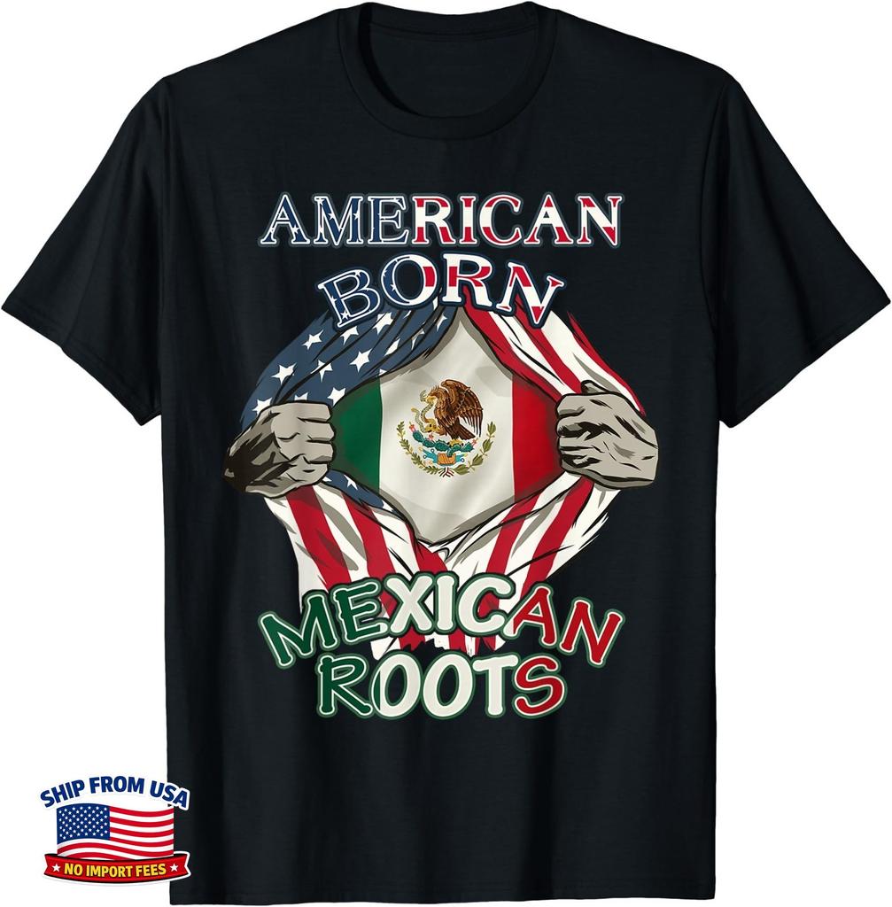 American Born Mexican Tribal T-Shirt Proud USA Love Mexico T-Shirt
