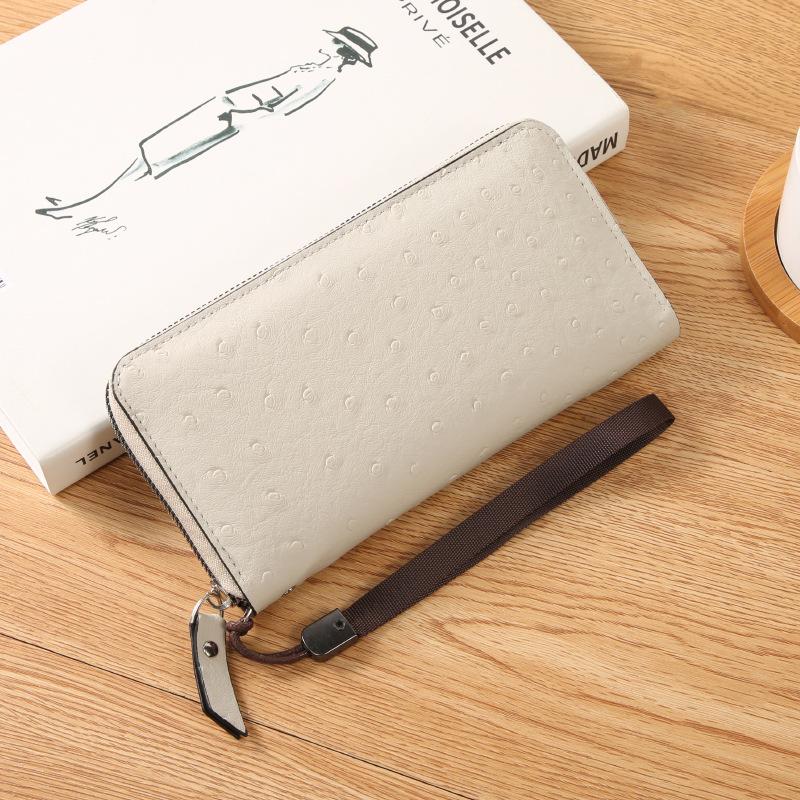 PU Ostrich Pattern Handbag for Women, High-end Fashion Handbag, Long Wallet