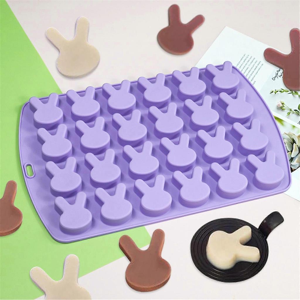 24 Cavity Easter Rabbit Silicone Mold DIY Cake Baking Mold for Making Chocolate Fondant Cupcakes Molds Nonstick Multicolor