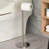 Single Pole Freestanding Toilet Paper Holder Rust-Proof Bathroom Tissue Rack  Home Supplies