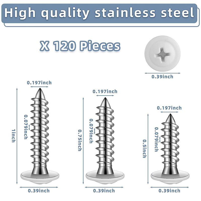 BHBL White Screws Wood White Sheet Metal Screw Thread Truss Head Fast Self Tapping White Pan Cabinet Screws
