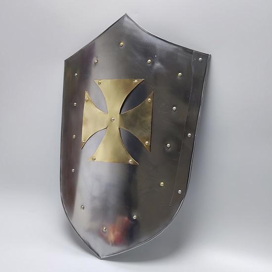 60.96 Cm Medieval Knight Crusader Cross Shield, Larp Re-enactment Cosplay Shield, Functional Armour Knight Battle Shield