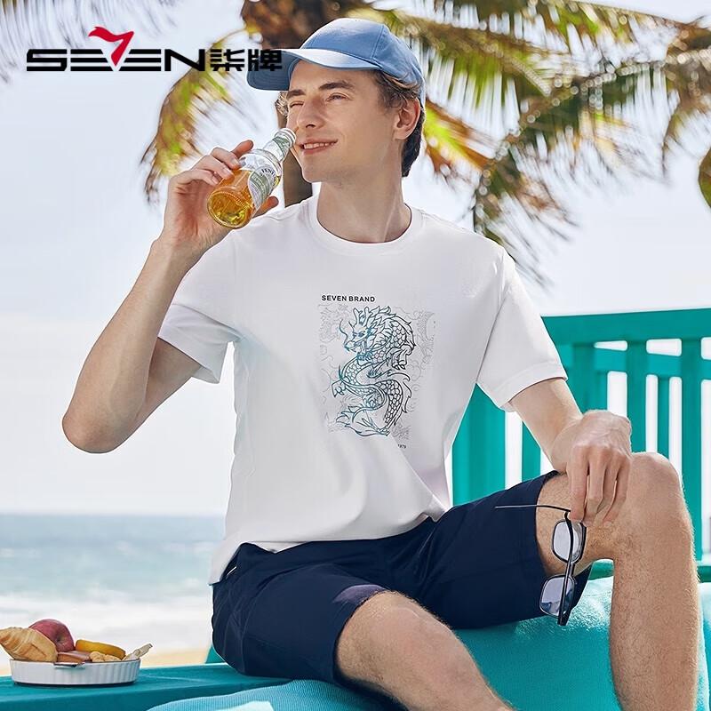 Septwolves Men's Thin Dragon Print Antimicrobial T-Shirt