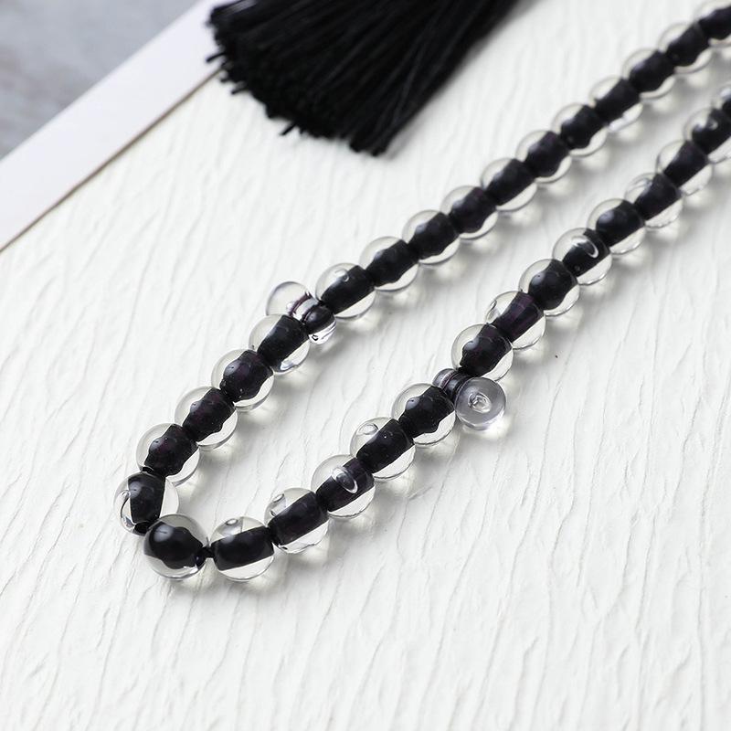 Solid Color Tassel Muslim Prayer Beads Bracelet - 33 Bead Rosary