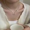 Su Chuang S925 Sterling Silver Little Bear Necklace with Freshwater Pearl - New Style Luxury Clavicle Chain