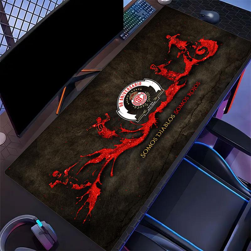 Toluca FC Mouse Pad, Large Gaming Desk Mat, Non-slip XXL Mousepad for Laptop & Tablet, Mini PC Playmat with Stitched Edges