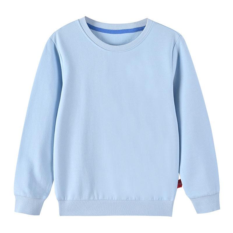 Children's Sweatshirt Round Neck Long Sleeved Solid Color Pullover Unisex Kids Top