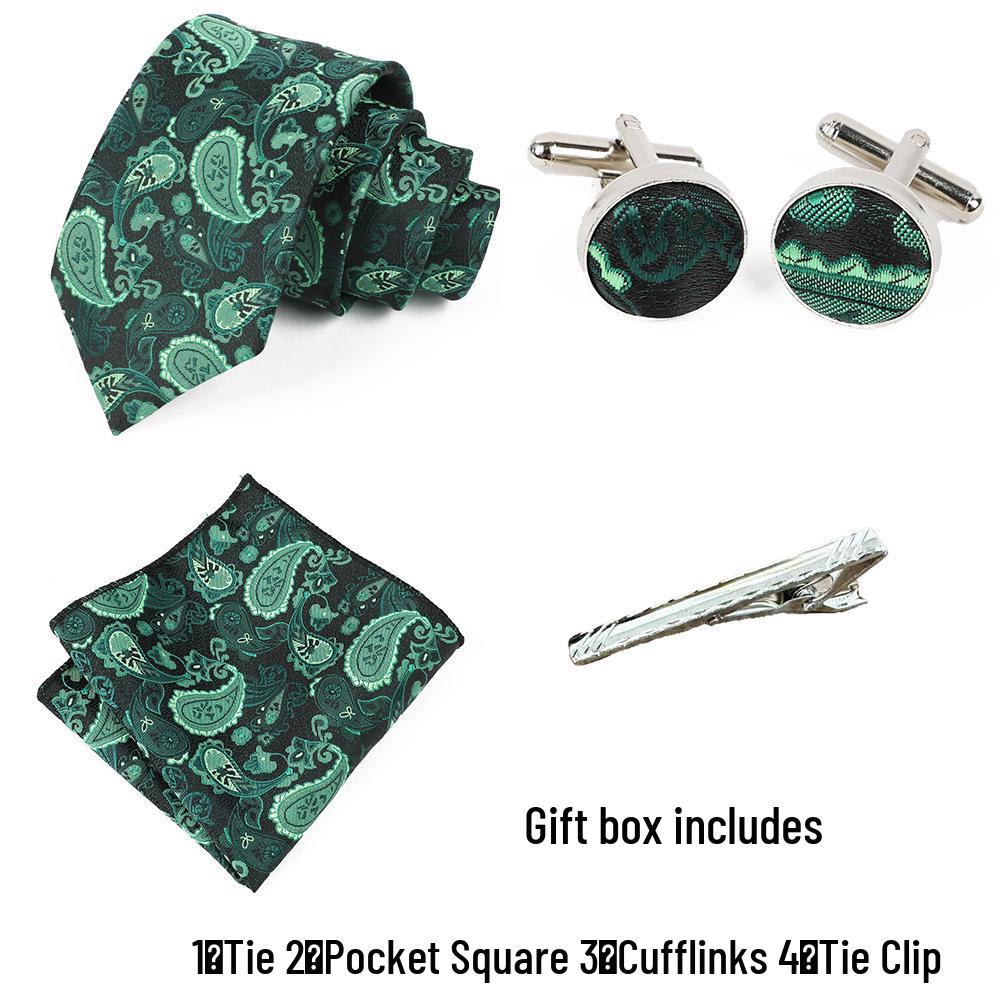 Heren Paisley Jacquard Stropdas met Cadeaubox - Elegante 8CM Cashew Design