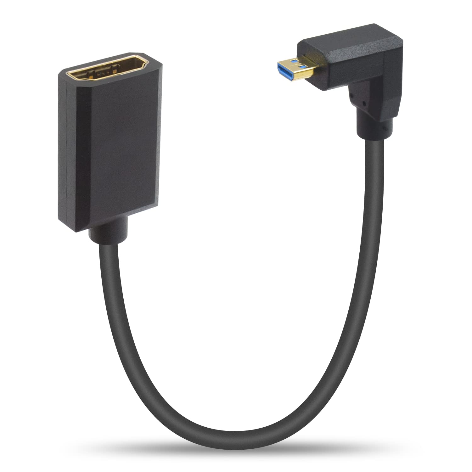 

Duttek Угловой переходник HDMI на Micro HDMI Чрезвычайно тонкий угловой Micro HDMI (папа) на HDMI (мама) Удлинитель Поддерживает 48 Гбит/с 8K Ultra HD Видео чёрный