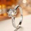 Anello Classico di Lusso in Argento Sterling 925 per Donna Gioielli Sei Griffes Semplice Anello da Donna con Diamante Sintetico Regalo di Fidanzamento Matrimonio