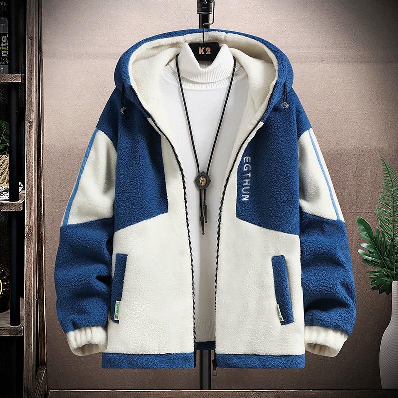 Autumn and Winter Lamb Fleece Jacket Men's Winter Loose Trend Youth Students Thickened Men's Jacket