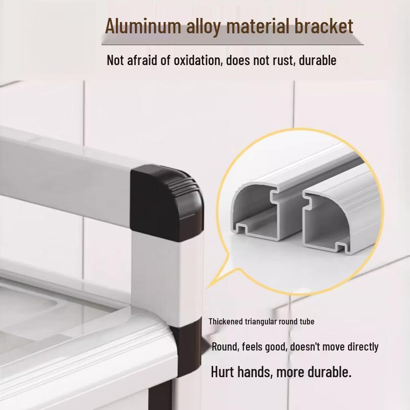 Aluminum Alloy 3-Tier Kitchen Sideboard Storage Cabinet