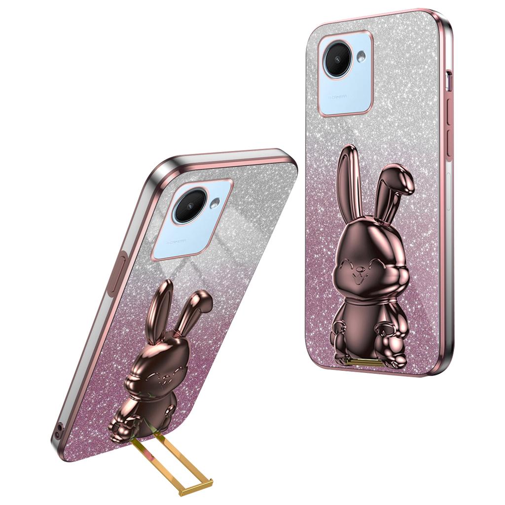 For Realme C30s 4G/C30 4G Phone Protective Case Cartoon Rabbit Cover with Kickstand