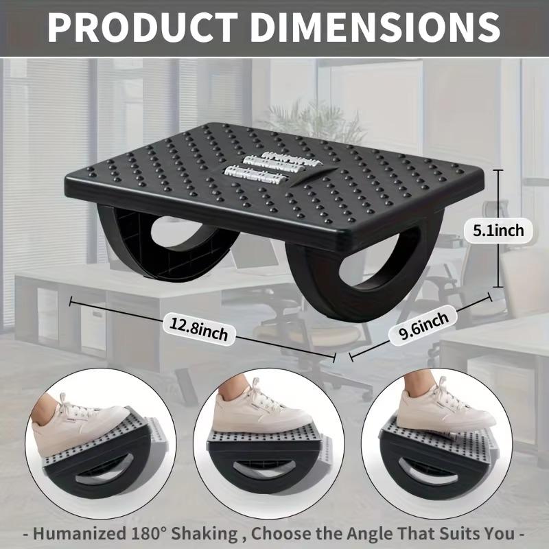 Ergonomische Wipp-Fußstütze mit massierender Oberfläche, rutschfester Basis für Büro, Zuhause, unter dem Schreibtisch zur Linderung von Beinermüdung
