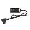 Camera Battery D Tap Male to 4 Female Splitter Power Cable Adapter 60cm Long for Matsushita Anton Port Batteries