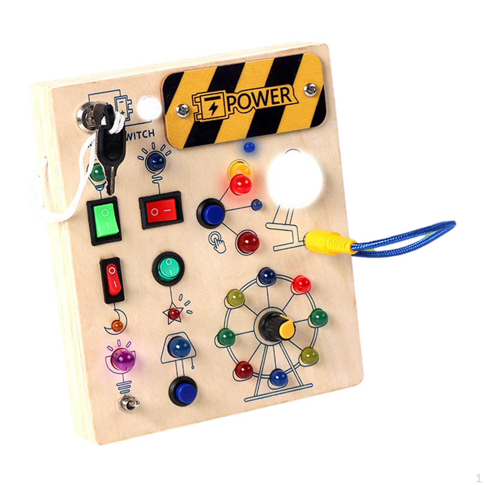 

Интерактивная доска с подсветкой, детские игрушки для путешествий, сенсорная доска, деревянная игрушка с сенсорным переключателем B