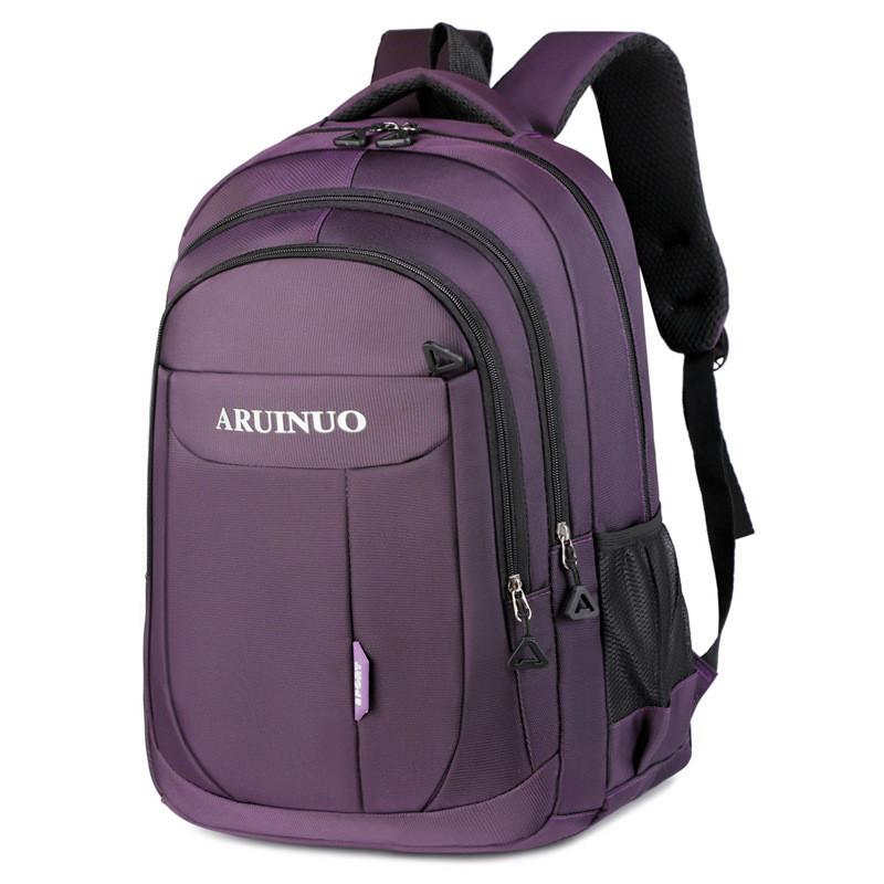 

Print Letter Aruinuo Backpack Breathable Oxford 16in Laptop Compartment Bag фіолетовий