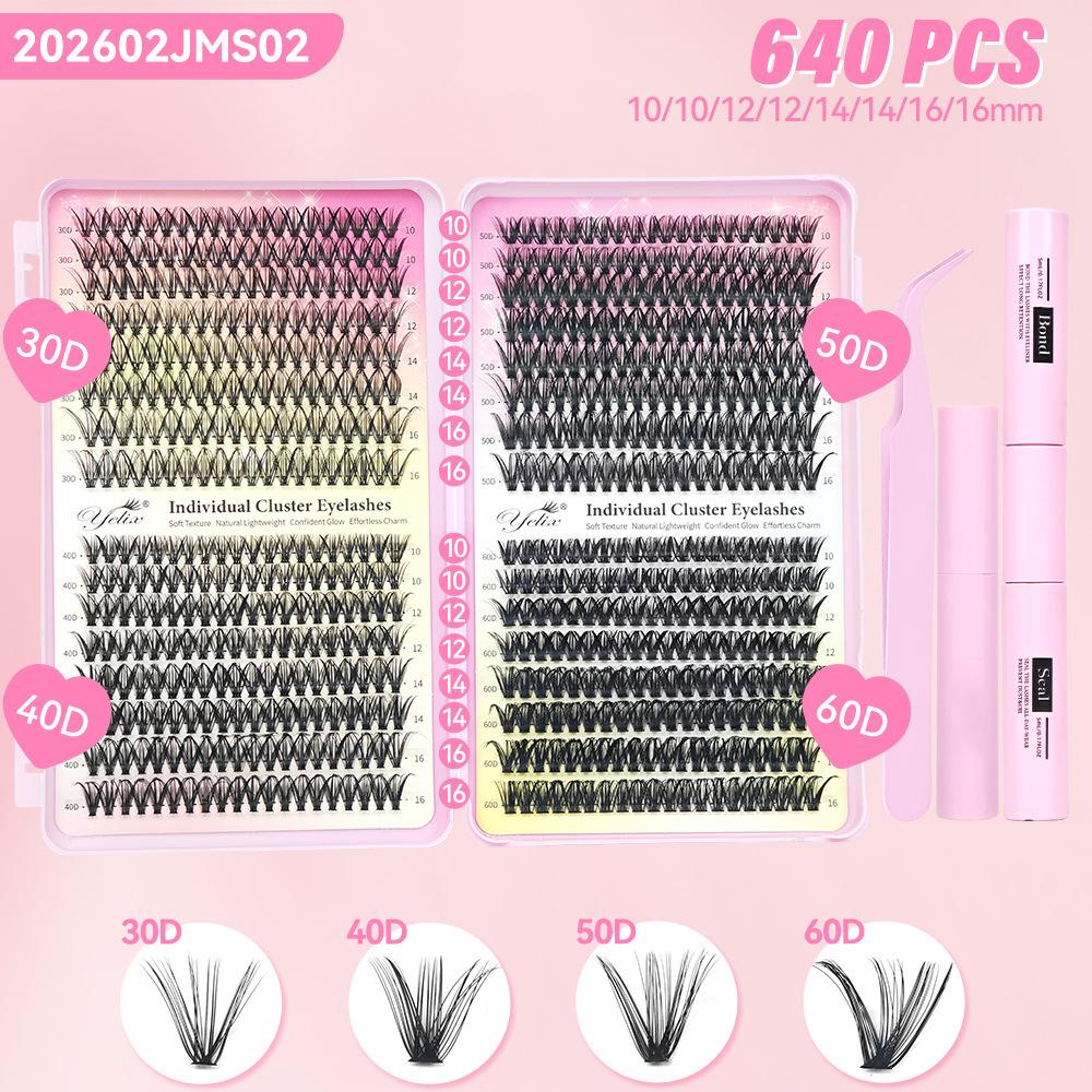 False Eyelash Book Glue Large Capacity Mixed Single Cluster Segmented 30D40D50D Hair
