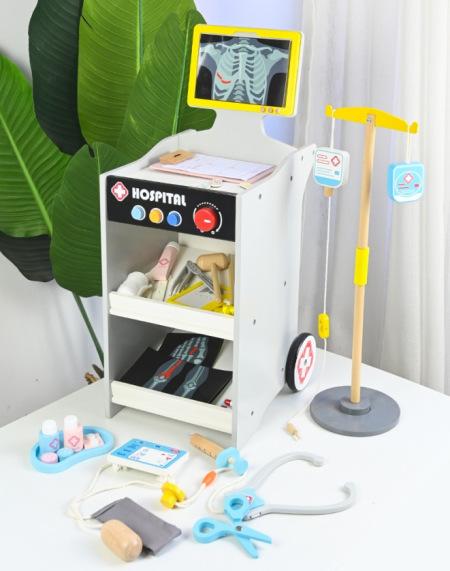 

Деревянный игровой домик-комбинация, симуляция больницы, набор игрушек маленького доктора и медсестры, детский сад, парк развлечений, развивающие игрушки