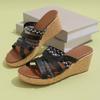 Roman Shoes Versatile Thick Soled Wedge Heel Cross Strap Height Increasing Casual Shoes Thick Soled Slippers