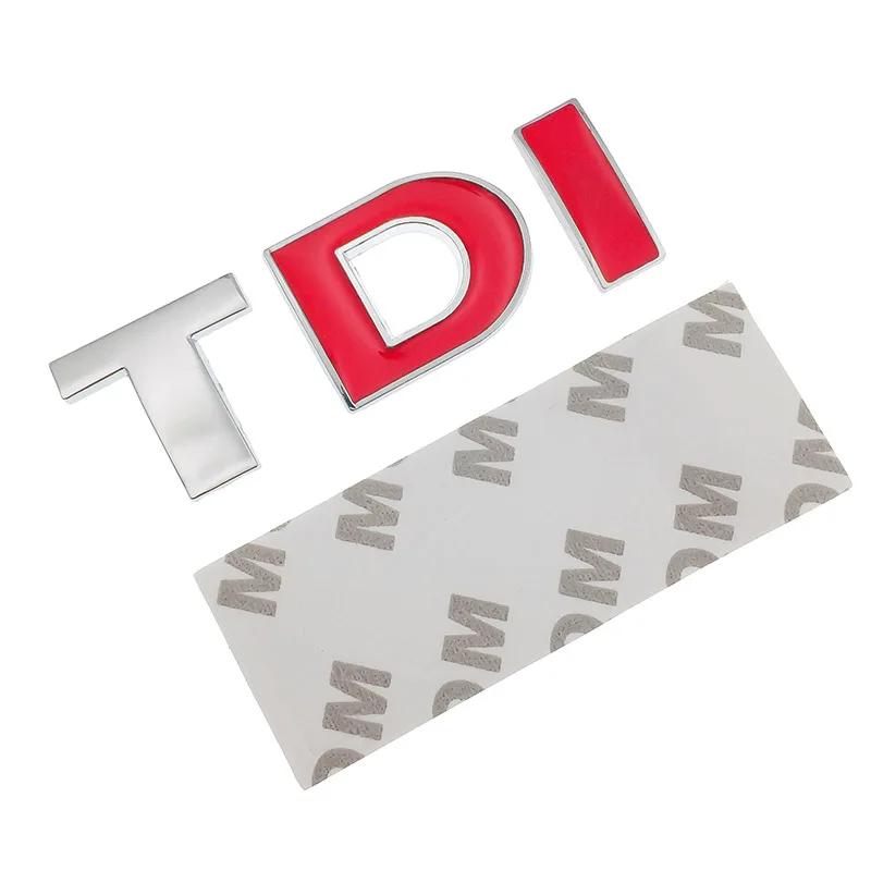 cycr3 Car Styling Red Solid TDI Logo Badge Emblem Decal Car Sticker for VW Golf JETTA PASSAT MK4 MK5 MK6 skoda Seat Car Accessories