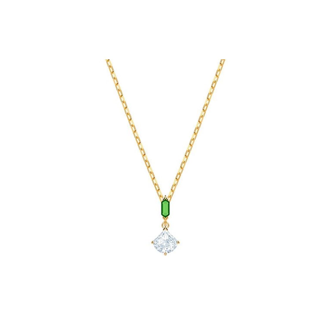 Swarovski Fan-Shaped Single Diamond Necklace Women necklace Gold 5459394 Box (Random Color)