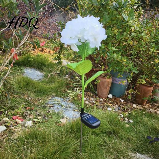 Solar Powered Garden Lights Fairy Hydrangea Light LED Outdoor Stake Lights Waterproof Decorative Tree Artificial Flower Light for Path Yard