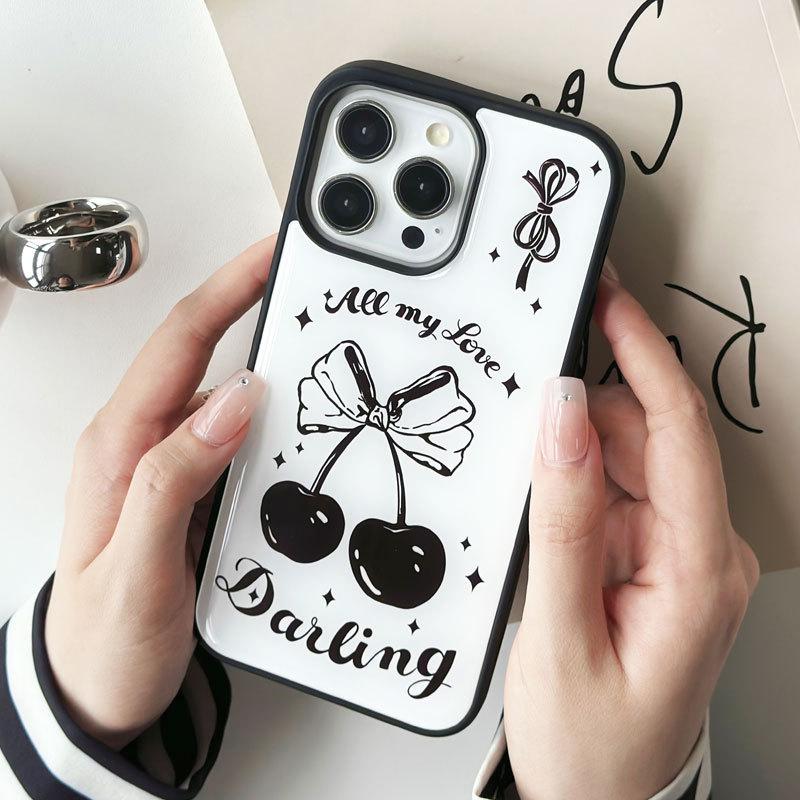 Epoxy Resin Epoxy Phone Case Compatible and Suitable for huawei iPhone15 14 13mini/12/11promax/xsmax/xr 7/8plusSE Cartoon Cherry