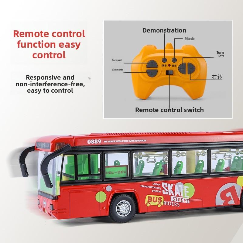 Simulation Alloy City Sightseeing Bus Model Toy With Sound And Light Functions