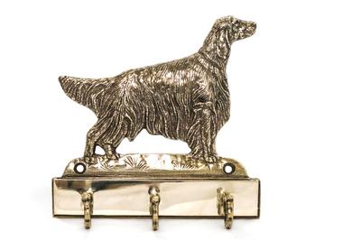 English Setter, Lawerack- Key Holder with a Dog, Brass Handle for Dog Accessories, an Elegant Decoration for the Hallway from the Brand. – Key
