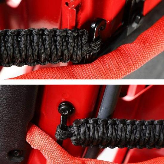 Black Polyester Door Limiting Straps Heavy Duty Strap fit Jeep Wrangler JK JL TJ