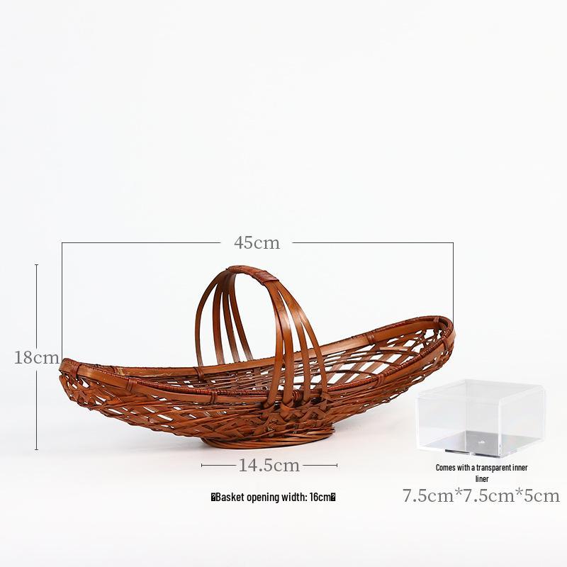 Handmade Retro Bamboo Woven Flower Vase Basket for Floral Art and Arranging