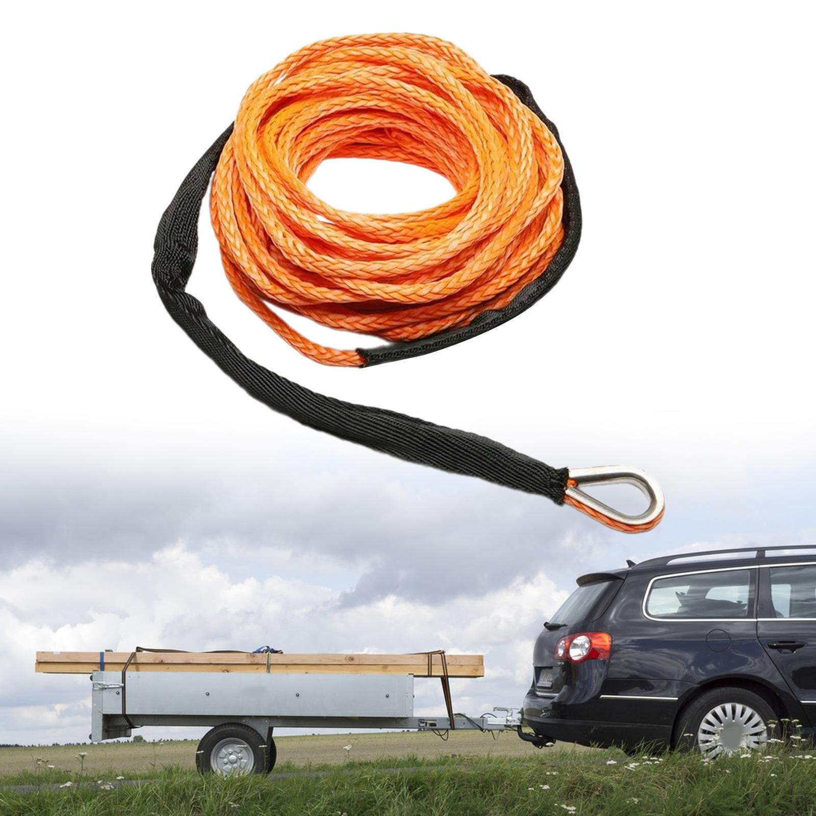 

Автомобільний буксирувальний ремінь Синтетичний трос лебідки 15 М*6 мм з футляром для буксирування для вантажівки ATV Off Road помаранчевий