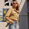 Trench ZIAI Gabardina corta de algodón con doble botonadura impermeable para mujer
