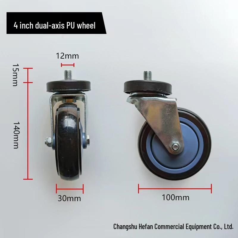 Heavy-Duty Polyurethane Swivel Casters - 4" & 5" Wheels, Smooth Durable Shopping Cart & Supermarket Trolley Rollers