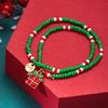New Hot Snowman Santa Claus Crutch Wreath Pendant Multicolor Rice Beads Bracelet for Women Merry Christmas Zircon Gifts