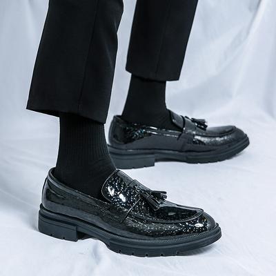 Tassel Casual Leather Shoes Business Dress Foot Cover Trendy Shoes Spring and Autumn New Men's One-pedal Single Shoes Large Size