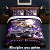 Set de așternut cu tematică Monster Truck, text sau nume personalizat, 3 piese, 1 cearșaf plat și 2 fețe de pernă, așternut personalizat pentru casă