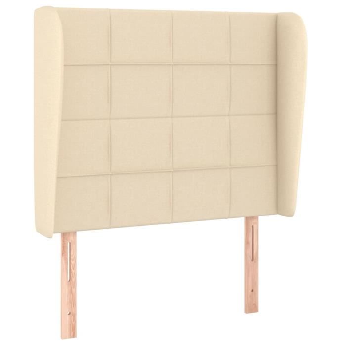 VidaXL Tête de lit avec oreilles Crème 83x23x118-128 cm Tissu3117935