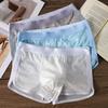 Men's Summer Sexy Lace Rose Ice Silk Thin Mesh Gauze Breathable Cool Quick Dry Flat Angle Underwear