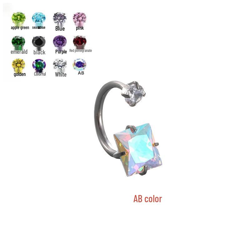 Luxury Dual-Headed Horseshoe Stud Earrings with Zircon Heart