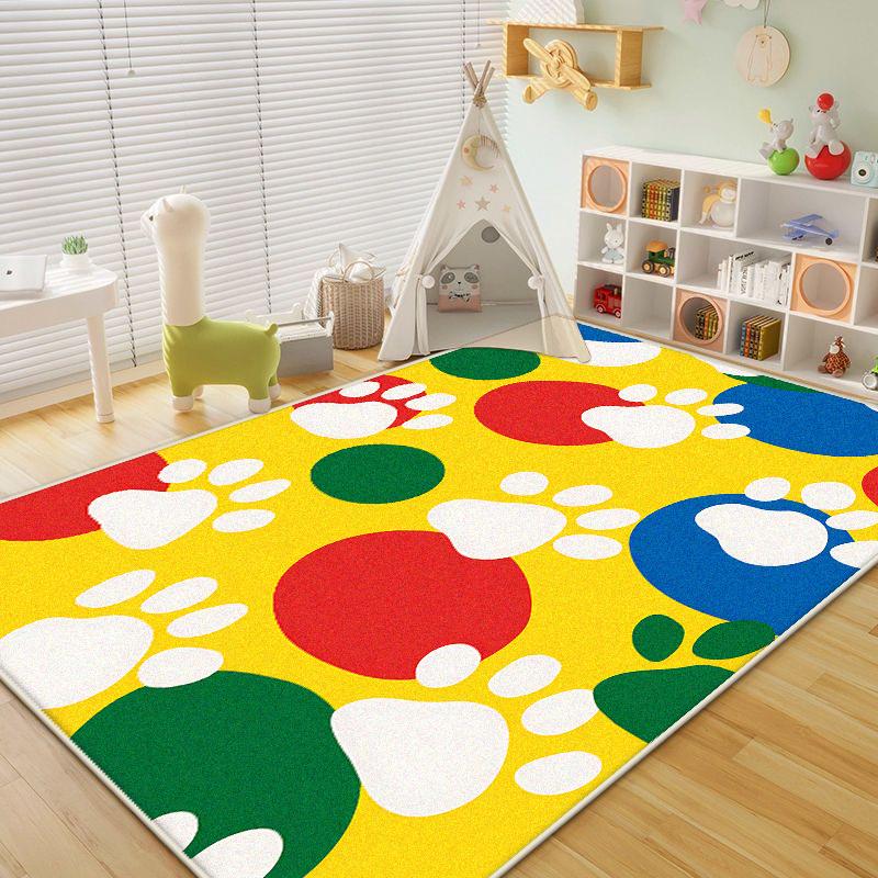 Cute Footprint Carpets for Living Room Modern Decoration Children Bedroom Plush Rug Home Pet Area Easy Clean Non-slip Mat Floor