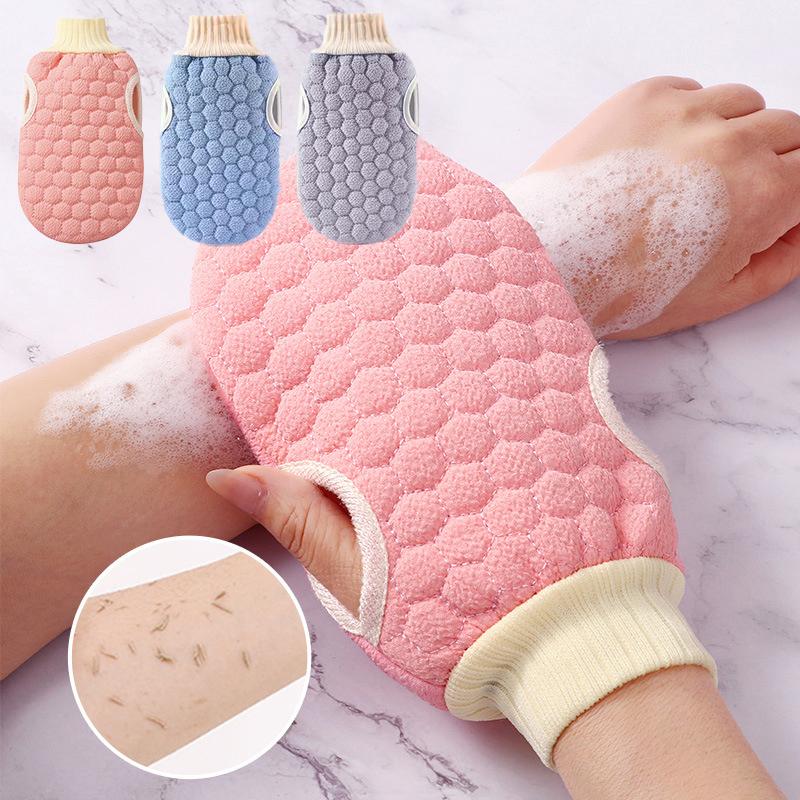 Double-sided Bath Glove Honeycomb Towel Skin Exfoliating Scrubber Brush Back Body Sponge Rubbing Bath Gloves
