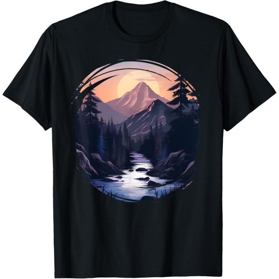

Mountain Hiking Climbing Outdoor Nature Forest Mens Graphic T-Shirt XXXXXL чорний